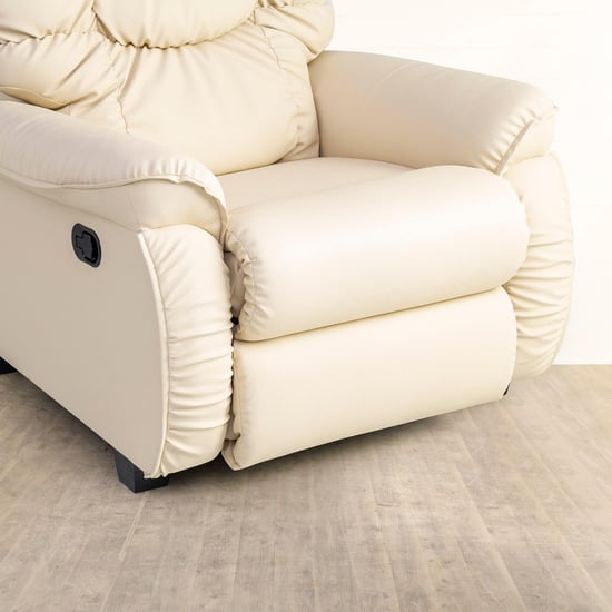 Helios Verona Faux Leather 1-Seater Recliner - Cream