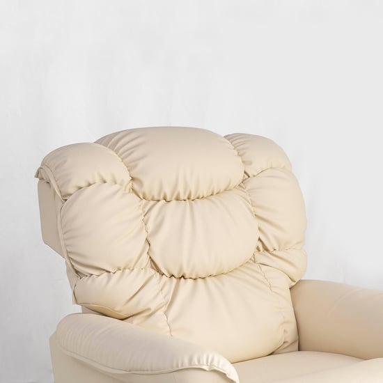 Helios Verona Faux Leather 1-Seater Recliner - Cream