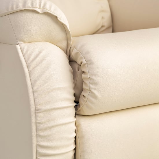 Helios Verona Faux Leather 1-Seater Recliner - Cream