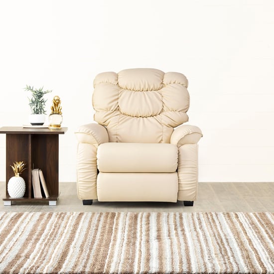 Helios Verona Faux Leather 1-Seater Recliner - Cream