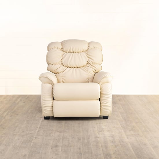 Helios Verona Faux Leather 1-Seater Recliner - Cream