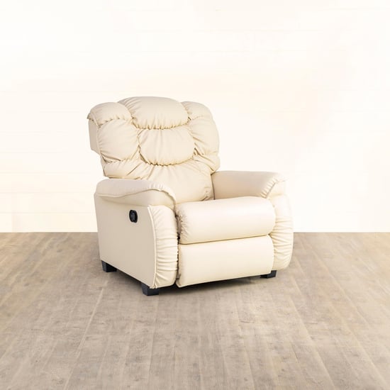 Helios Verona Faux Leather 1-Seater Recliner - Cream