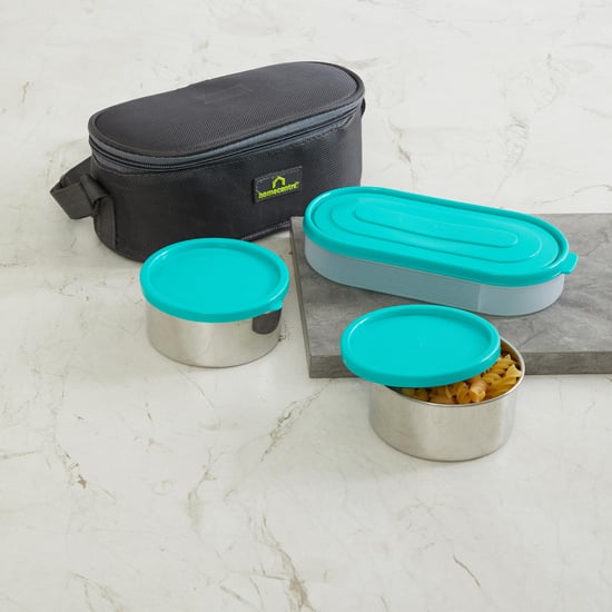 Corsica Solid 3-Pc. Lunch Box with Carry Bag