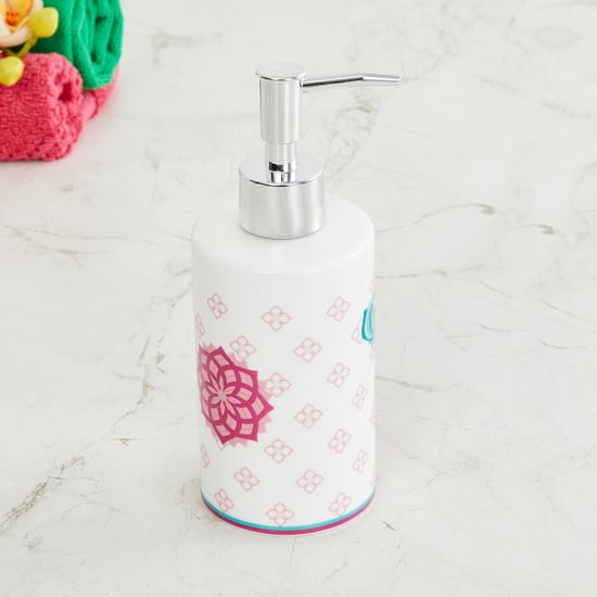 Lotus Willie Printed Ceramic Soap Dispenser - 350 ml