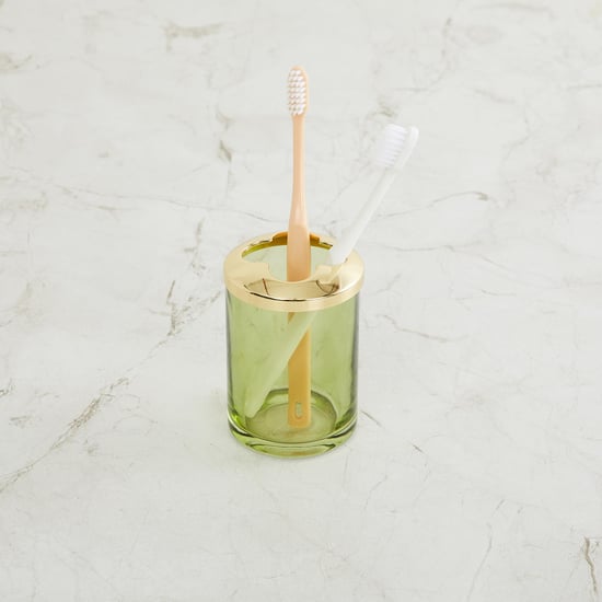 Organic Acacia Glass Toothbrush Holder