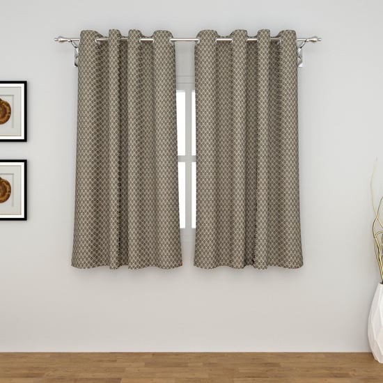Phoenix - Beige Jacquard Semi-Blackout Window Curtain - 135 x 160 cm