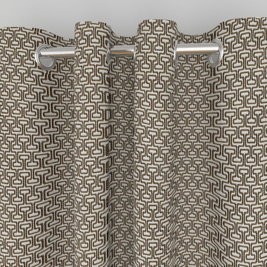 Phoenix - Beige Jacquard Semi-Blackout Window Curtain - 135 x 160 cm