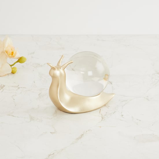 Splendid Snail with Crystal Ball Figurine