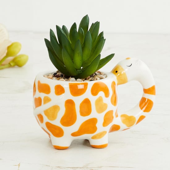 Garnet Elsa Artificial Succulent in Giraffe Planter