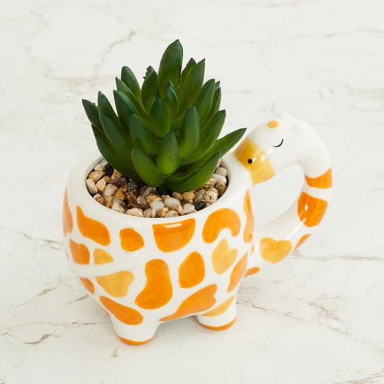 Garnet Elsa Artificial Succulent in Giraffe Planter