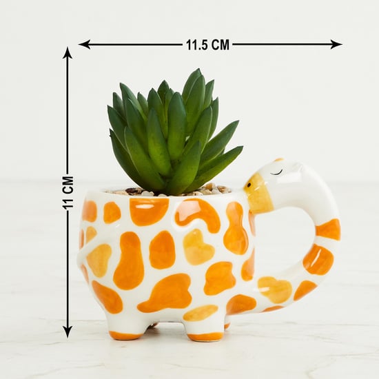 Garnet Elsa Artificial Succulent in Giraffe Planter