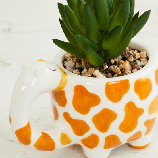 Garnet Elsa Artificial Succulent in Giraffe Planter