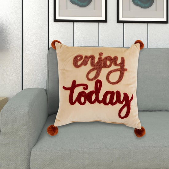 Lark Gtl Appliqued Velvet Filled Cushion - 30 x 30 cm