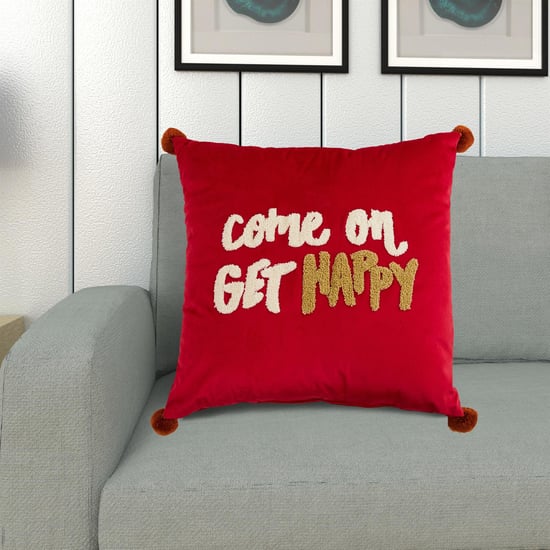 Lark Gtl Printed Velvet Filled Cushion- 40 x 40 Cm