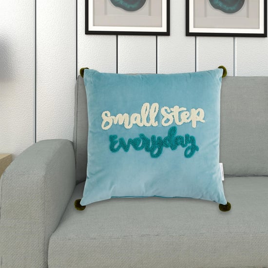 Lark Gtl Applique Velvet Filled Cushion- 40 x 40 Cm