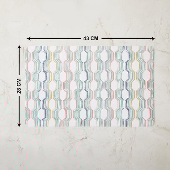 Mandarin Brio Printed Grey Placemat- Polypropylene- Set of 6- 43 x 28 cm