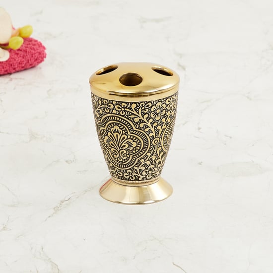 Raja Rani Imperial Textured Metal Toothbrush Holder