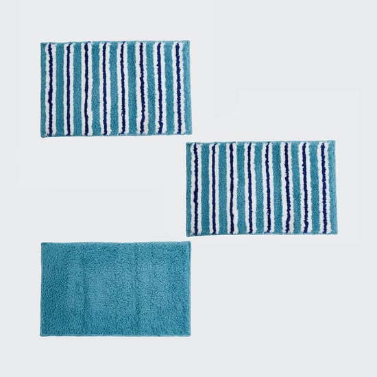 Harbour Striped Microfiber Bathmat - Set of 3 - 30 x 50 cm