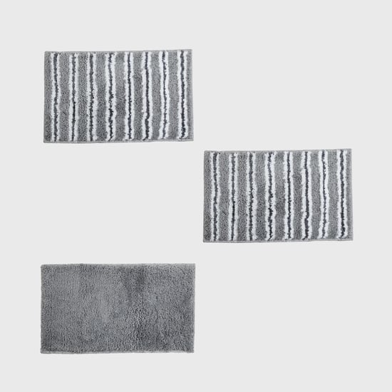 Harbour Striped Microfiber Bathmat - Set of 3 - 30 x 50 cm