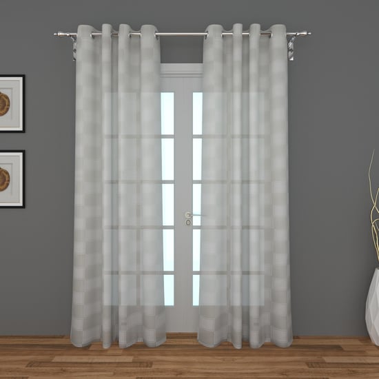 Corsica Burnout Set of 2 Hidden Loop Sheer Door Curtains