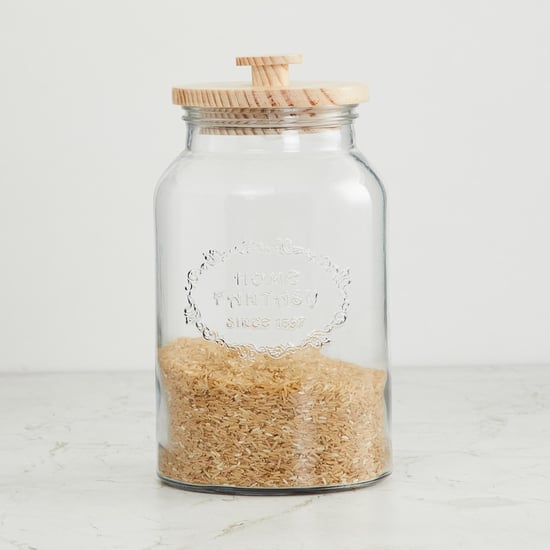 Corsica Essentials Wooden Lid Glass Storage Jar - 3.8L