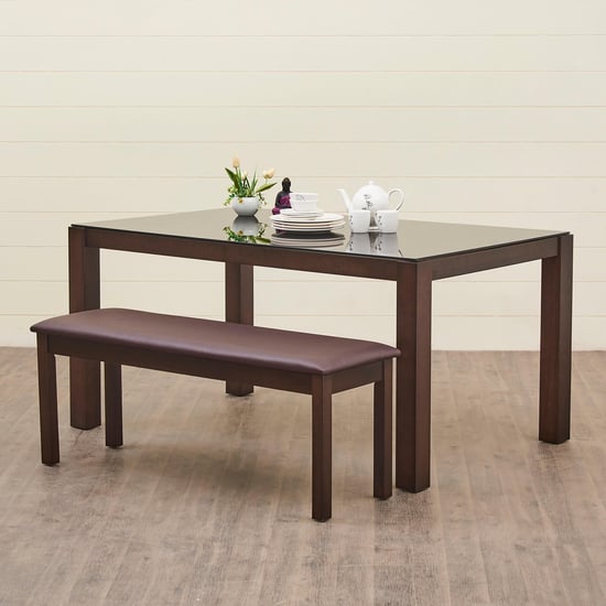 Spectra Faux Leather Dining Bench - Brown