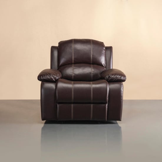 Madrid Nxt Dark Brown Faux Leather One Seater Recliner - 97cm