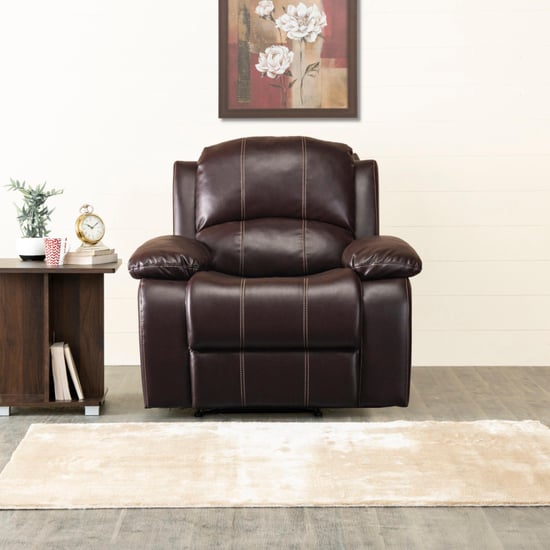 Madrid Nxt Dark Brown Faux Leather One Seater Recliner - 97cm