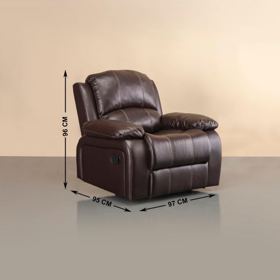 Madrid Nxt Dark Brown Faux Leather One Seater Recliner - 97cm