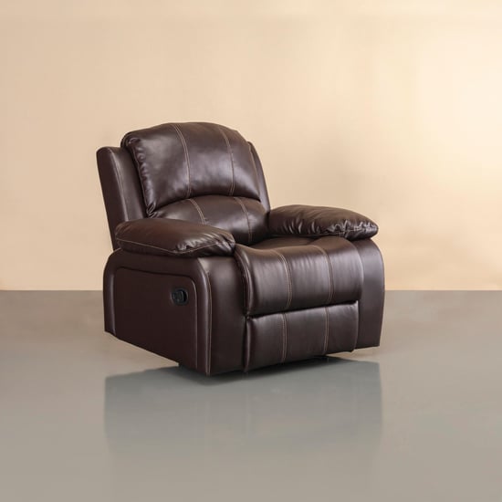 Madrid Nxt Dark Brown Faux Leather One Seater Recliner - 97cm