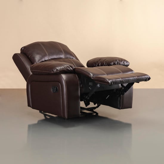 Madrid Nxt Dark Brown Faux Leather One Seater Recliner - 97cm