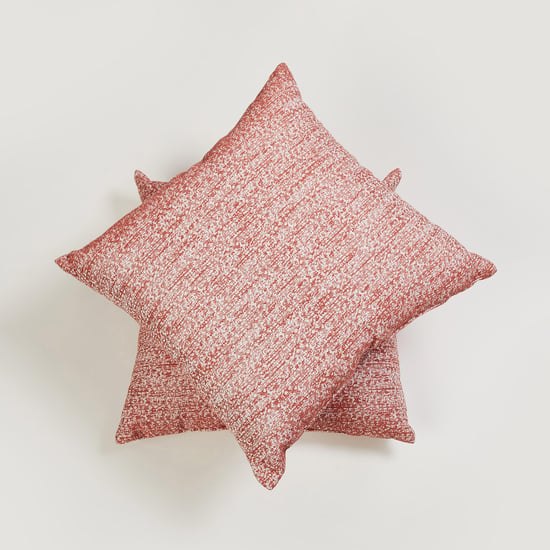 Ebony Slub Textured Yarn-Dyed Filled Cushion - Set of 2 - 45 x 45 cm