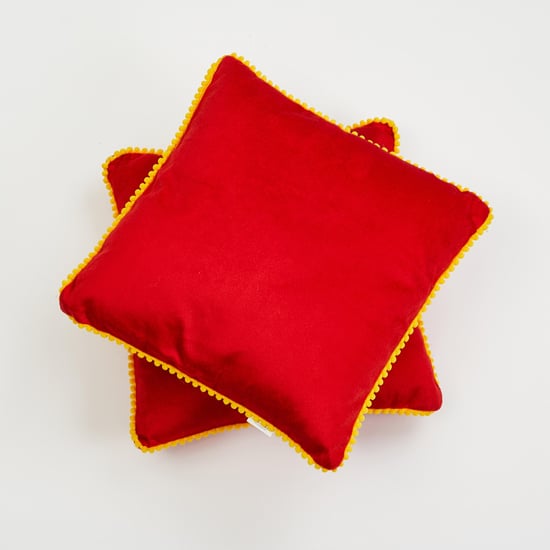 Corsica Pom-Pom Bordered Filled Cushion - Set of 2 - 30 x 30 cm