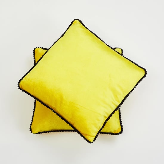 Corsica Pom-Pom Bordered Filled Cushion - Set of 2 Pcs - 30 x 30 cm