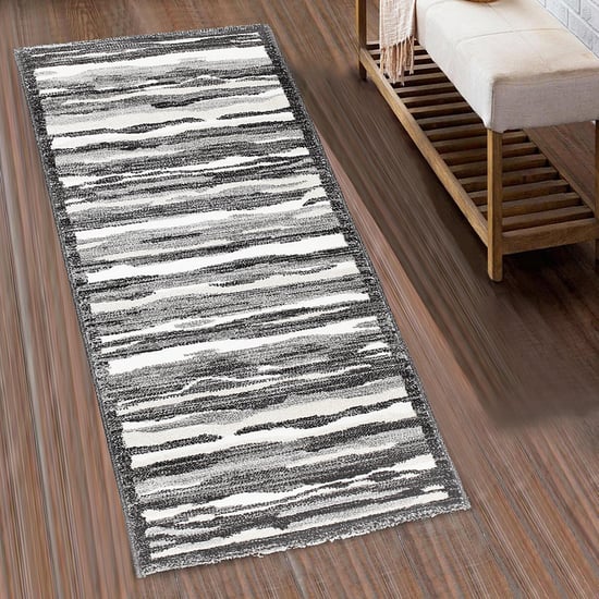 SPACES Allure White Textured Polypropylene Runner - 60x150cm