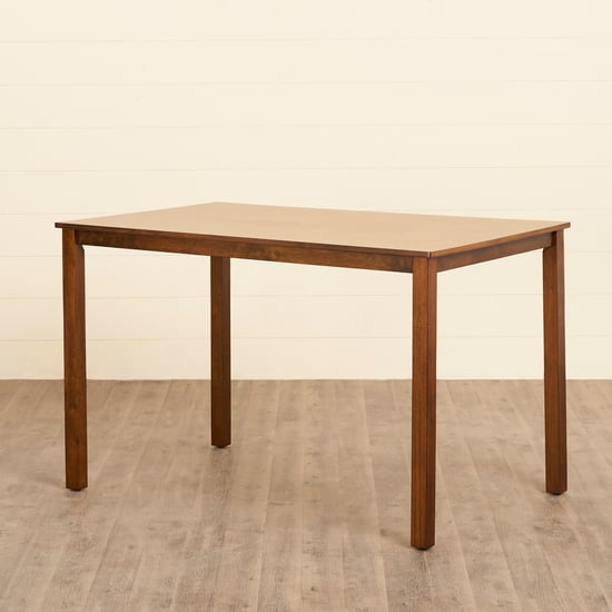 Quadro Rubber Wood 4-Seater Dining Table - Brown