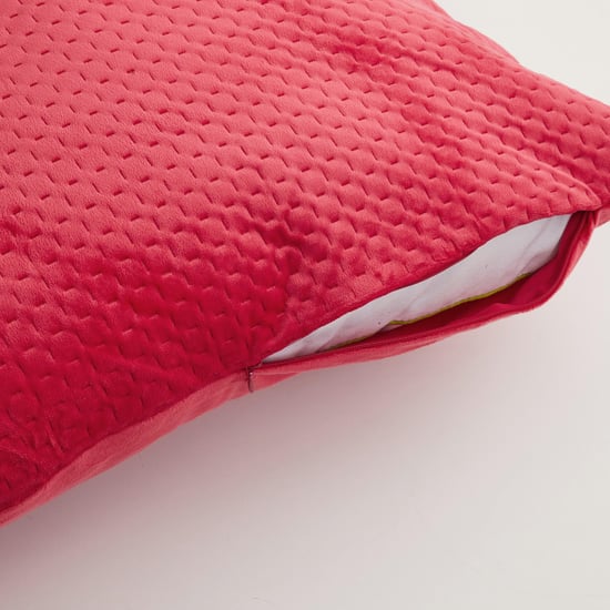 Colour Connect Red Textured Pin Sonic Euro Sham - 65x65cm