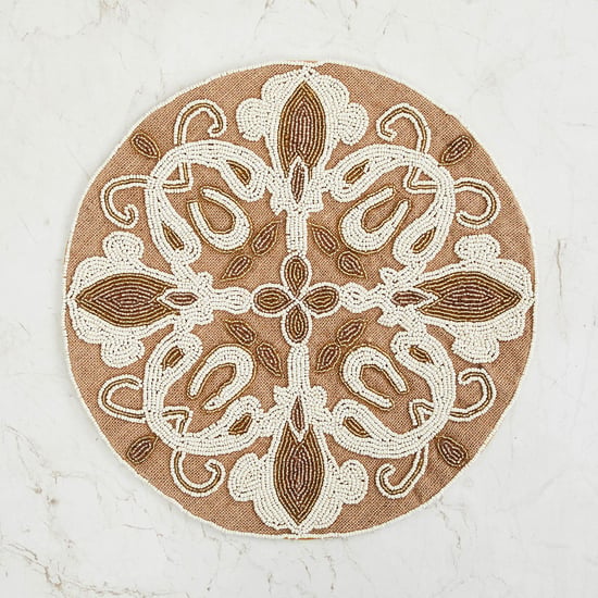 Cinder Treasure Beaded Round Placemat - 38 cm