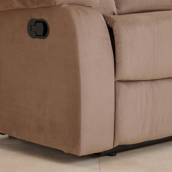 Helios Cairo Fabric 3-Seater Recliner - Brown