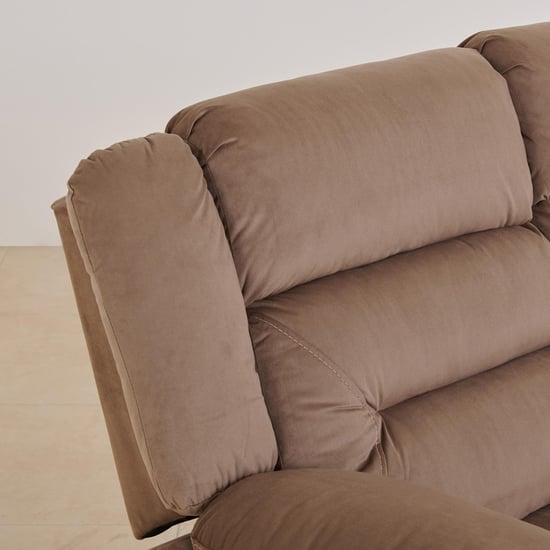 Helios Cairo Fabric 3-Seater Recliner - Brown