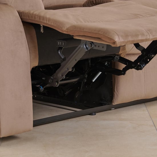 Helios Cairo Fabric 3-Seater Recliner - Brown