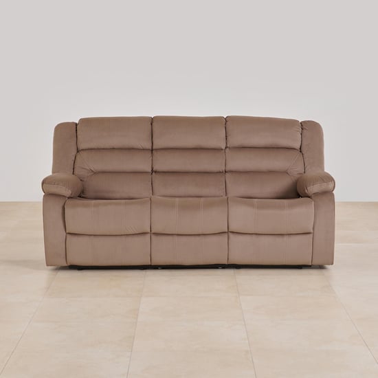 Helios Cairo Fabric 3-Seater Recliner - Brown