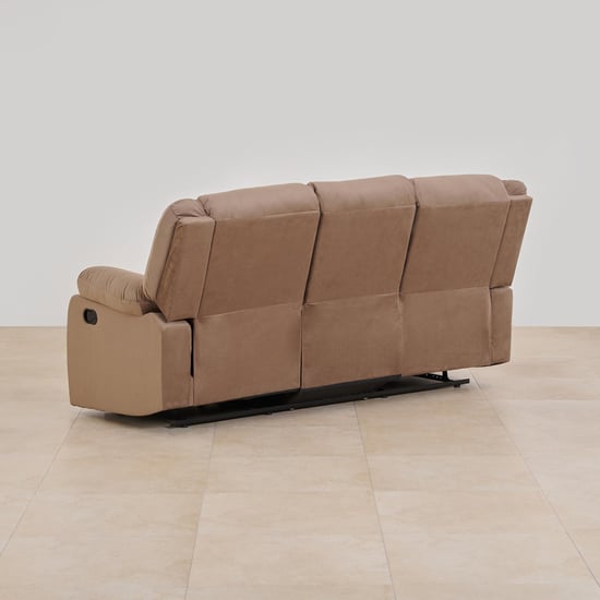 Helios Cairo Fabric 3-Seater Recliner - Brown