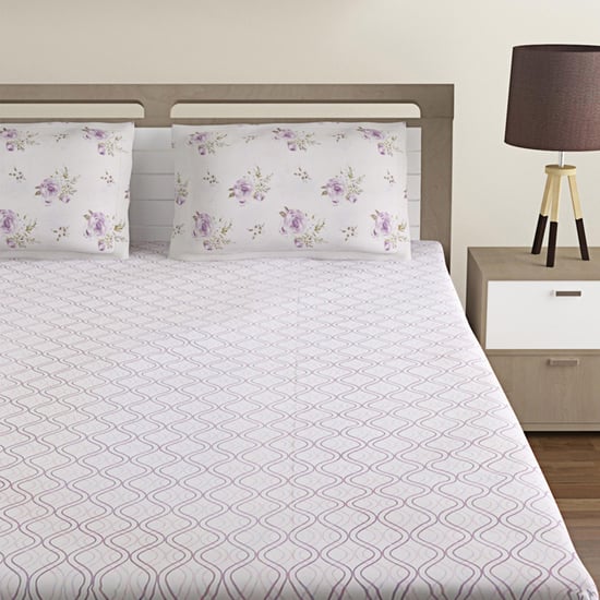 SWAYAM Pastel Vogue  3-Pc. Double Bedsheet Set - 228 x 274 cm