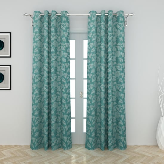 Blue Radiance Jacquard Door Curtain Pair - 110 x 225 cm