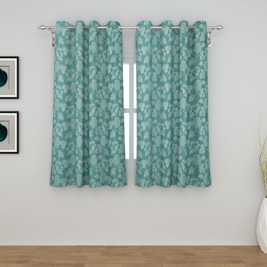 Blue Radiance Jacquard Window Curtain Pair - 110 x 160 cm