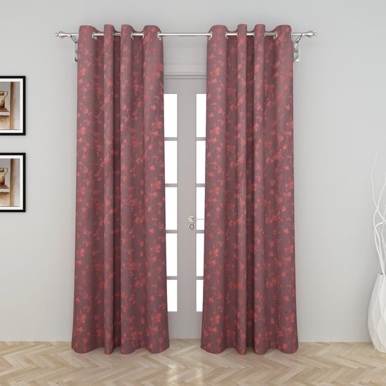 Grey Radiance Jacquard Door Curtain Pair - 110 x 225 cm