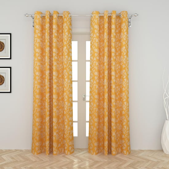 Medley Jacquard Door Curtain with Chrome Eyelets -Set of 2 -110 x 225 cm