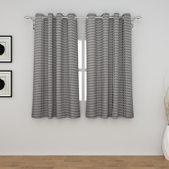 Medley Home Spun Jacquard Window Curtain with Eyelets - Set of 2 - 110 x 160 cm
