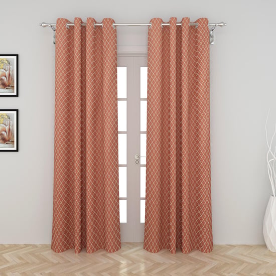 Medley Urban Chic Jacquard Door Curtain with Chrome Eyelets - Set of 2 - 110 x 225 cm